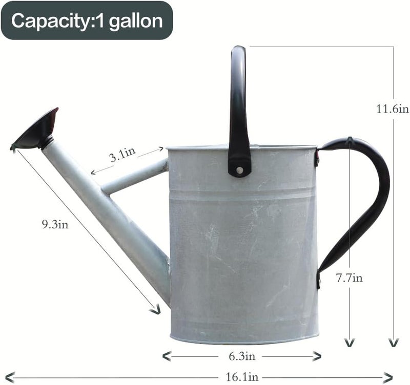 yourjoy Metal Watering Can, One Gallon Watering Cans Stainless Steel for Outdoor Indoor Garden Plants Watering (Silver 1 Gallon) - Image 5